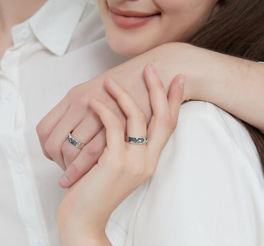 Mountain Ocean Eternity Ring in Sterling Silver