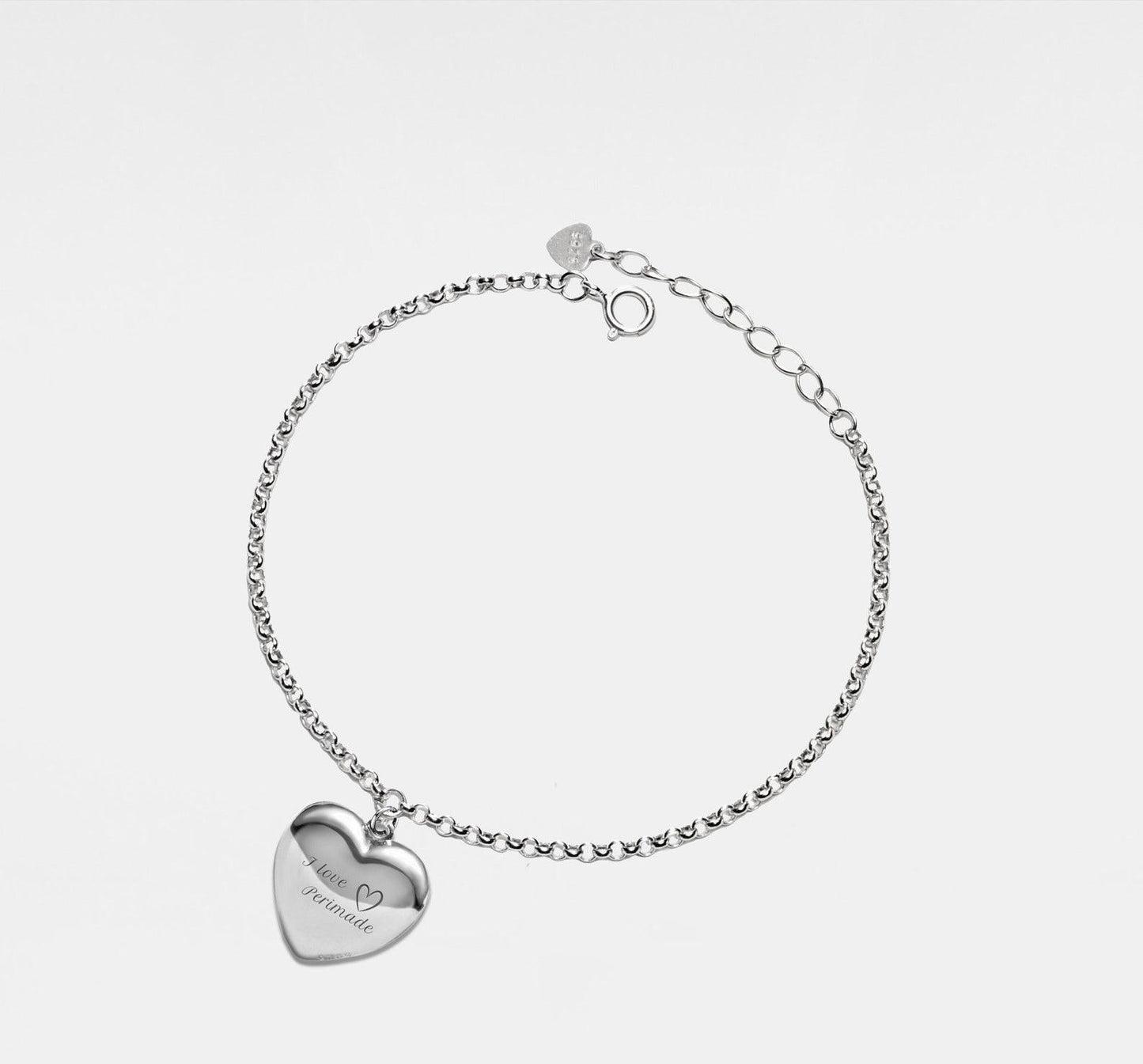 Personalized Sterling Silver Heart Locket Bracelet