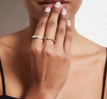 Rose Flower Eternity Ring in Sterling Silver