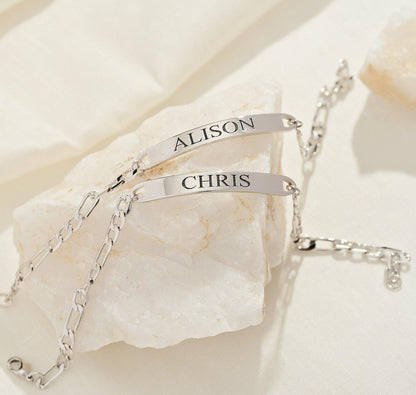 Personalized Men's Engraved Bracelet in Sterling Silver