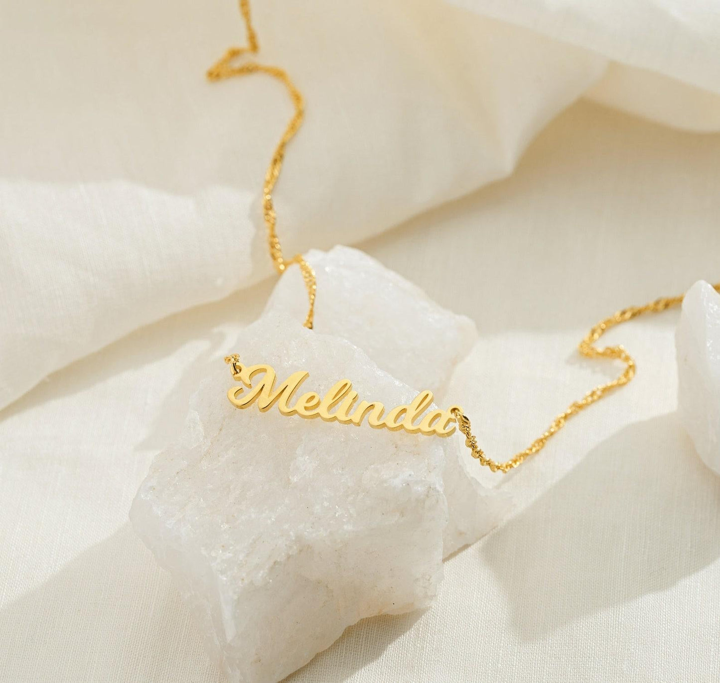 Personalized Dainty Gold Name Necklace