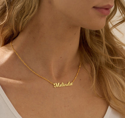 Personalized Dainty Gold Name Necklace