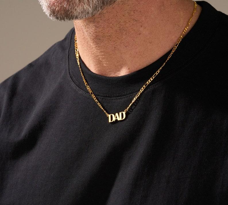 Personalized Gold Plated Dad Necklace