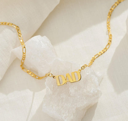 Personalized Gold Plated Dad Necklace