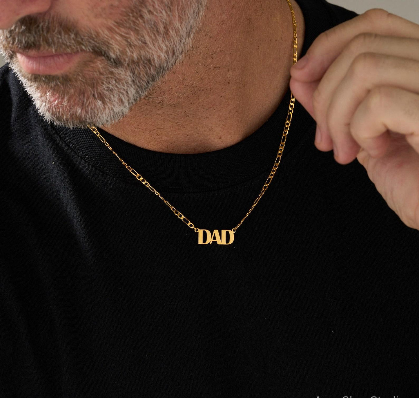 Personalized Gold Plated Dad Necklace