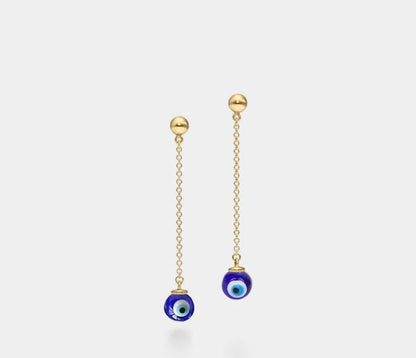 Custom Glass Evil Eye Drop Earrings