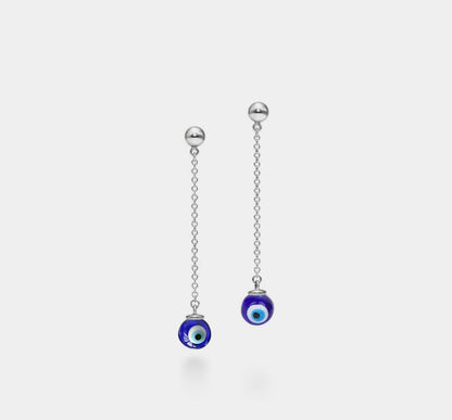 Custom Glass Evil Eye Drop Earrings