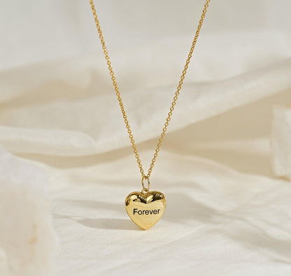 Customized Heart Locket Necklace in 18K Gold