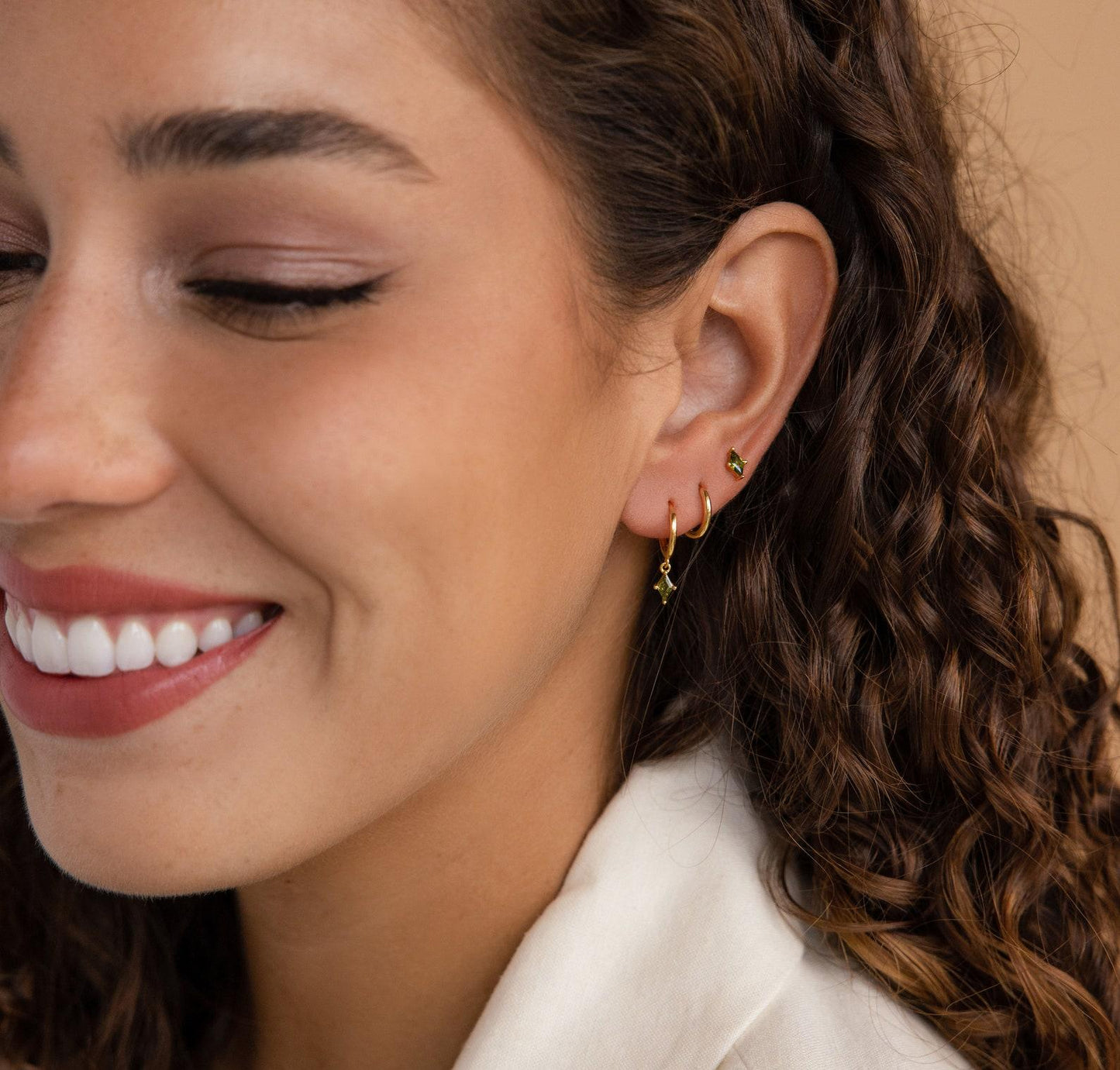 Personalized Peridot Earring Set in Silver