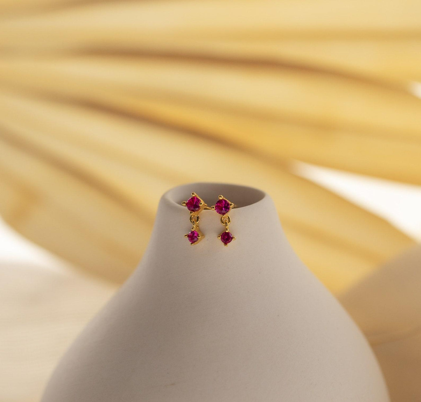 Personalized Birthstone Drop Earrings in Dainty Style