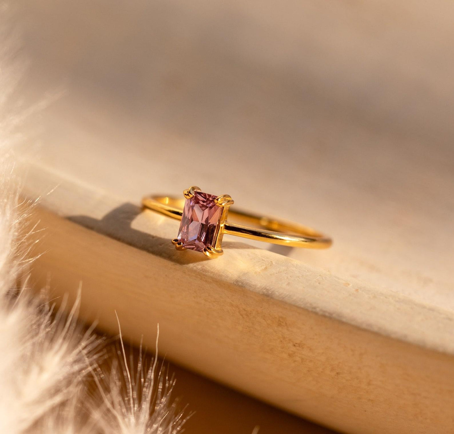 Personalized Pink Diamond Solitaire Ring