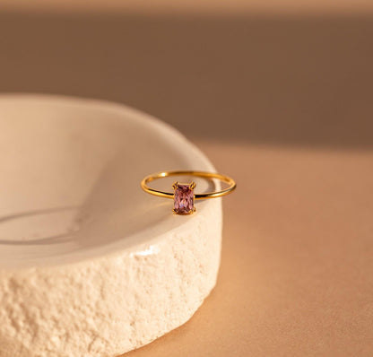 Personalized Pink Diamond Solitaire Ring