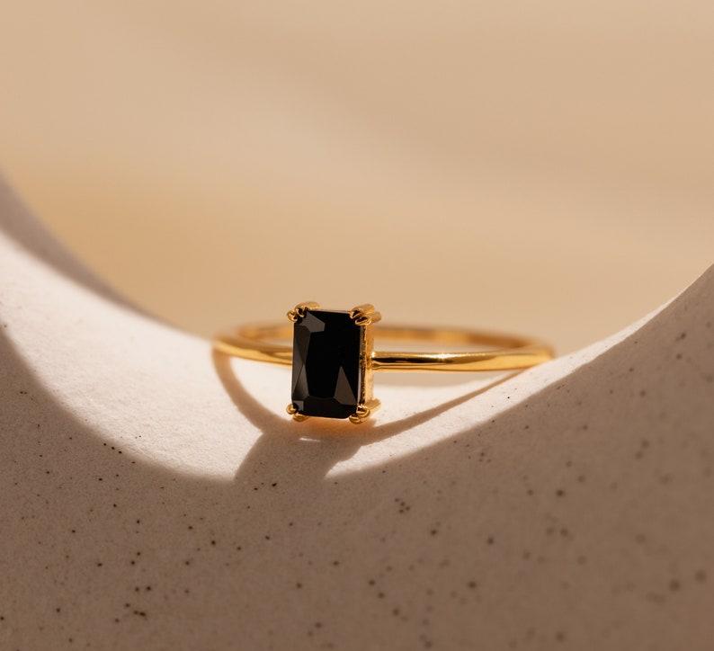 Personalized Black Onyx Vintage Ring