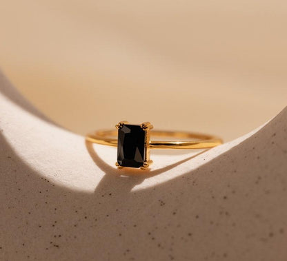 Personalized Black Onyx Vintage Ring