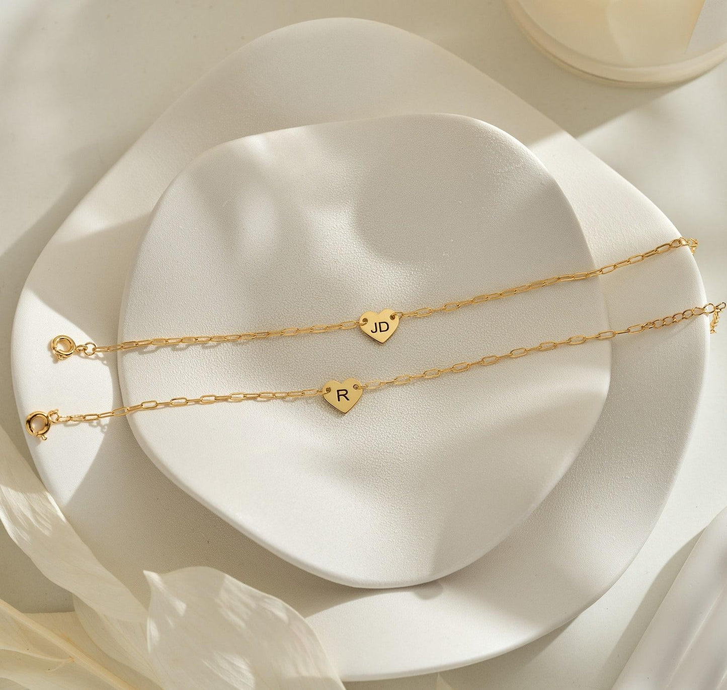 Custom Engraved Heart Bracelet in 18K Gold