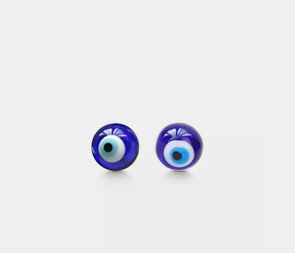 Turkish Evil Eye Stud Earrings in Sterling Silver