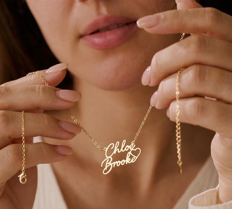 Custom Double Names Gold Necklace