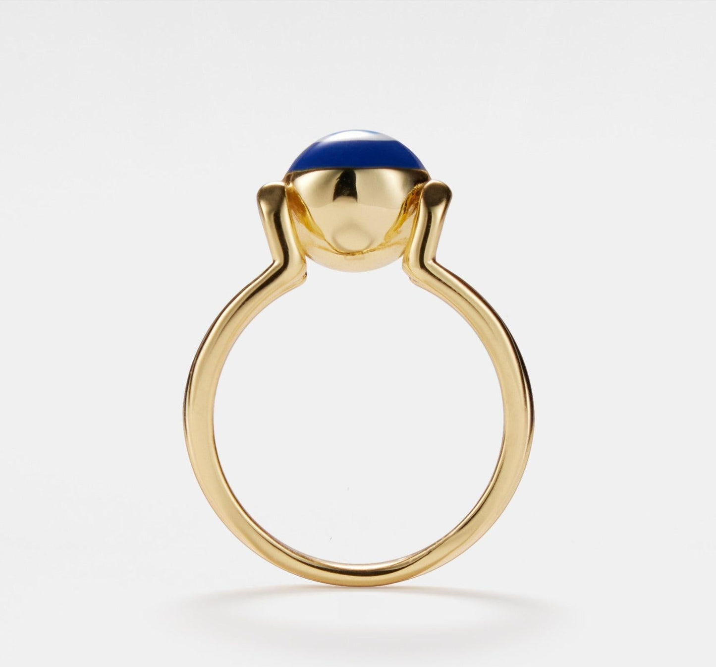 Turkish Blue Eye Gold Stacking Ring