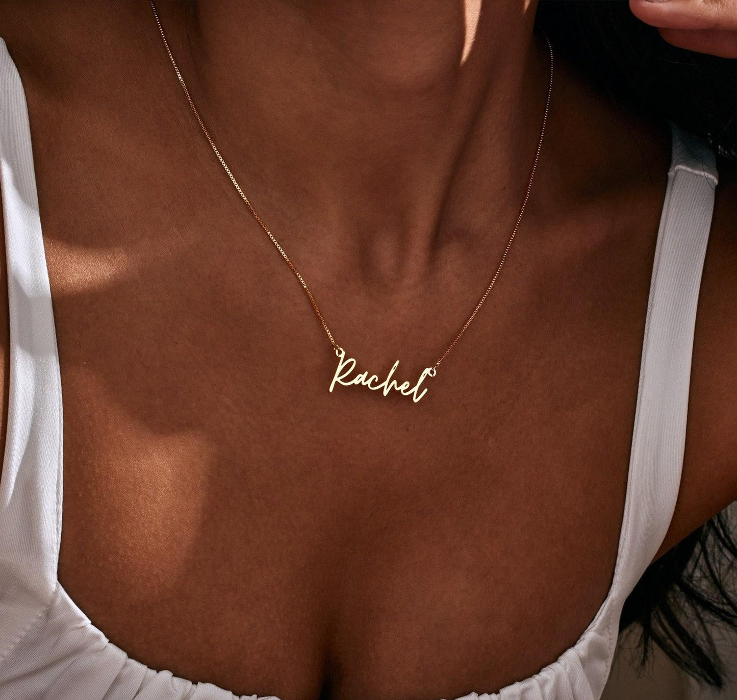 Personalized Dainty Name Necklace with Box Chain