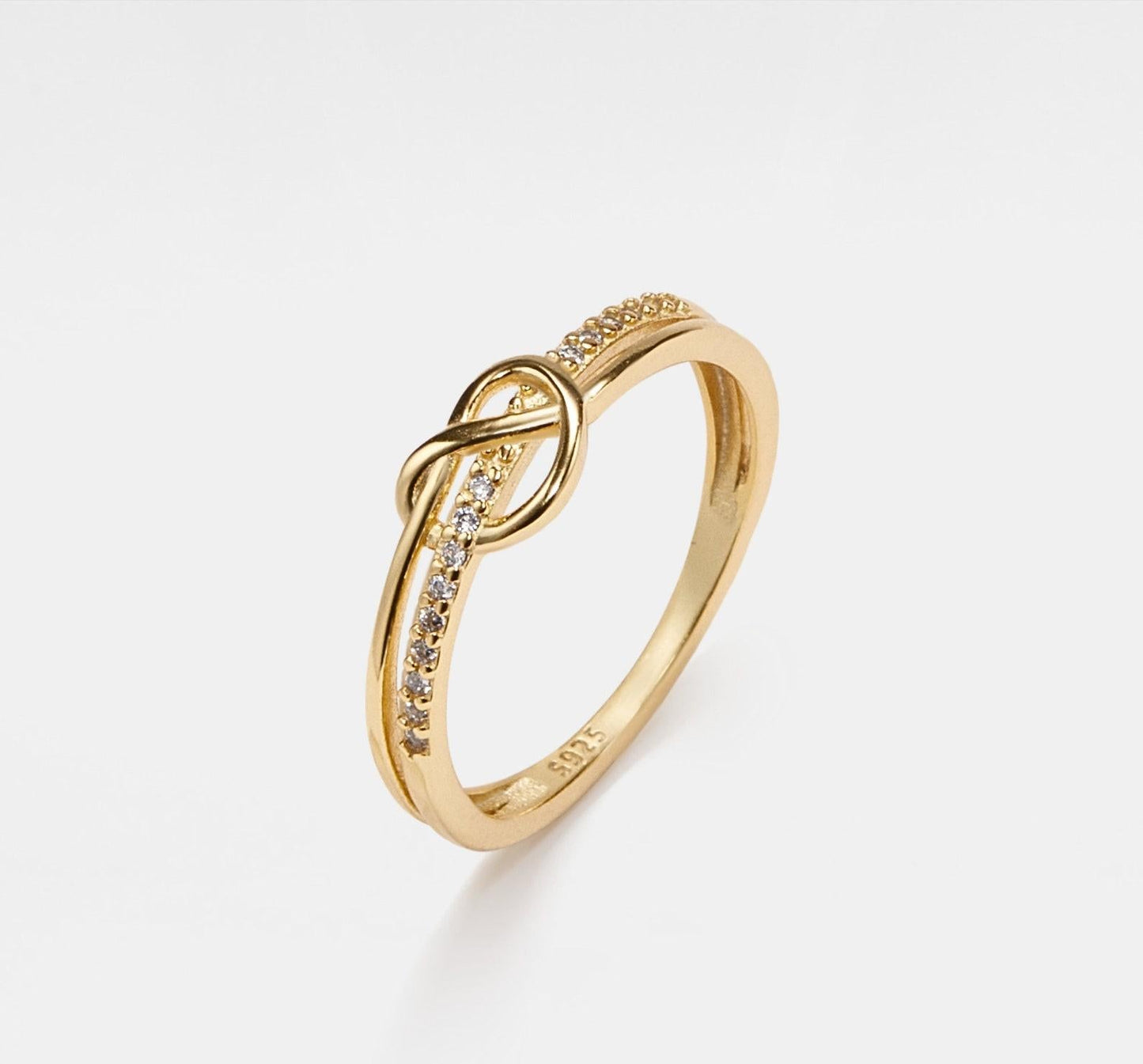 Personalized Gold Knot Stacking Ring