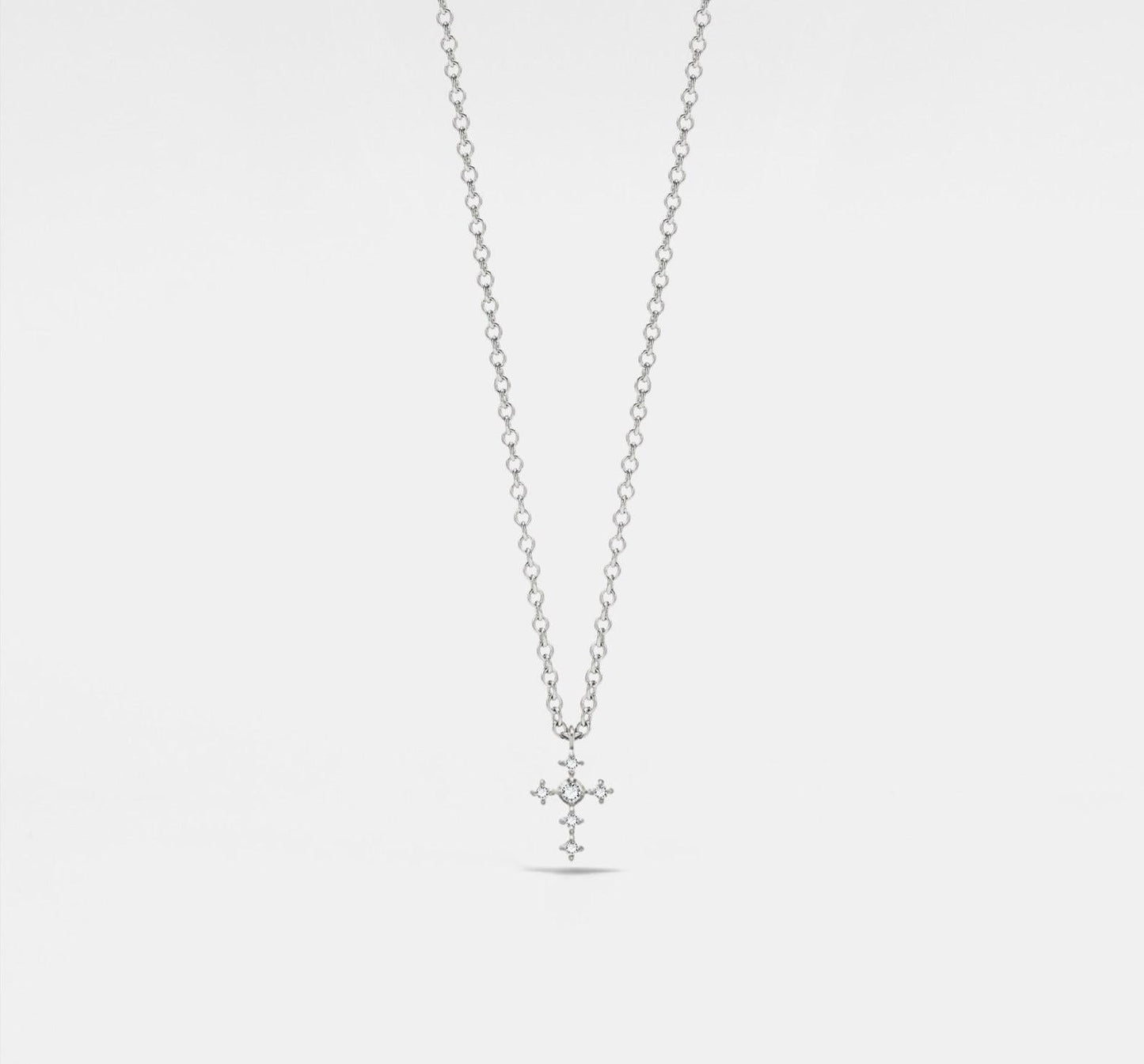 Dainty Gold Cross Layering Necklace in Silver