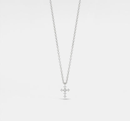 Dainty Gold Cross Layering Necklace in Silver