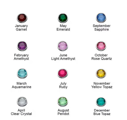 Personalized Heart Birthstone Stackable Ring