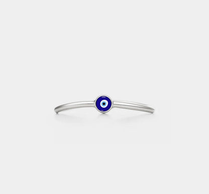 Gold Evil Eye Ocean Wave Ring in Silver