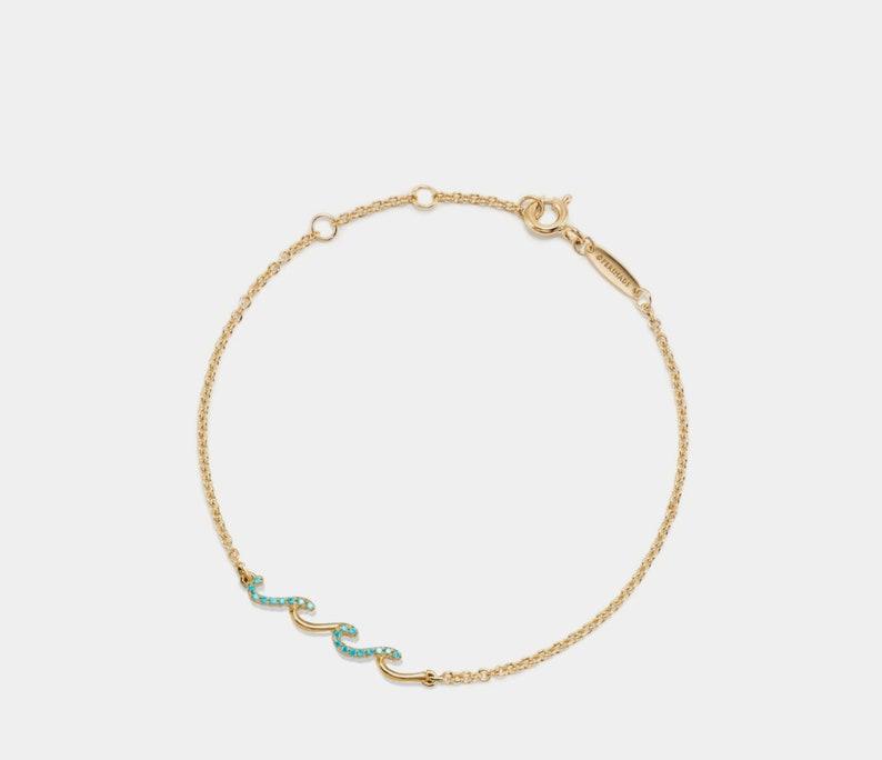 Dainty Gold Ocean Wave Charm Anklet