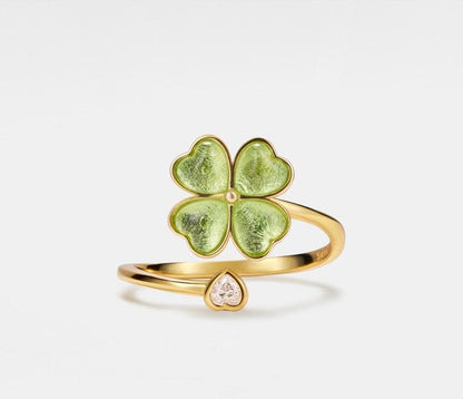 Personalized Four Leaf Clover Spinner Ring