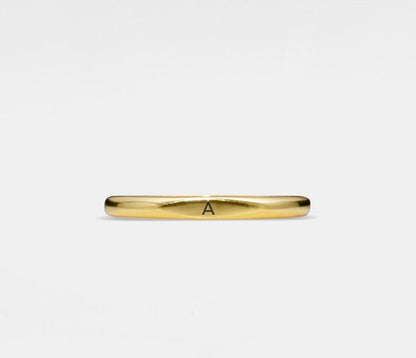 Custom Gold Initial Band Ring