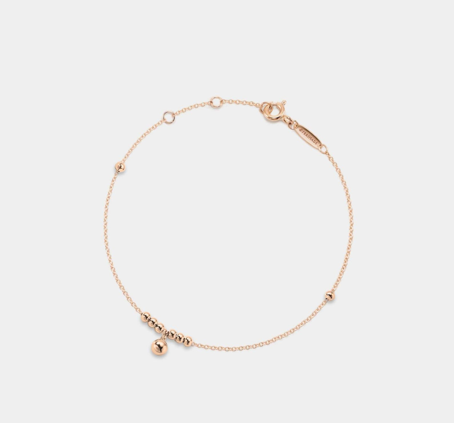 Dainty Gold Bell Bead Anklet in Silver