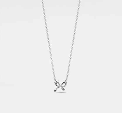 Sterling Silver Bow Tie Charm Necklace