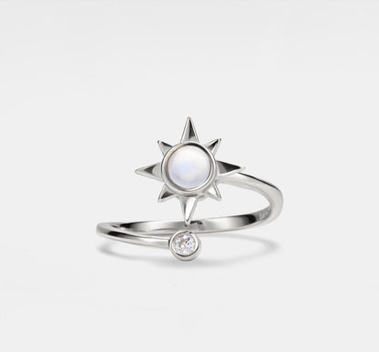 Opal Star Fidget Spinner Ring in Sterling Silver