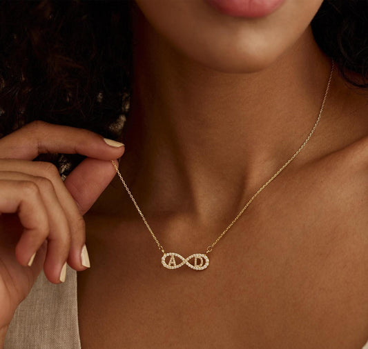 Personalized Infinity Necklace with Initials