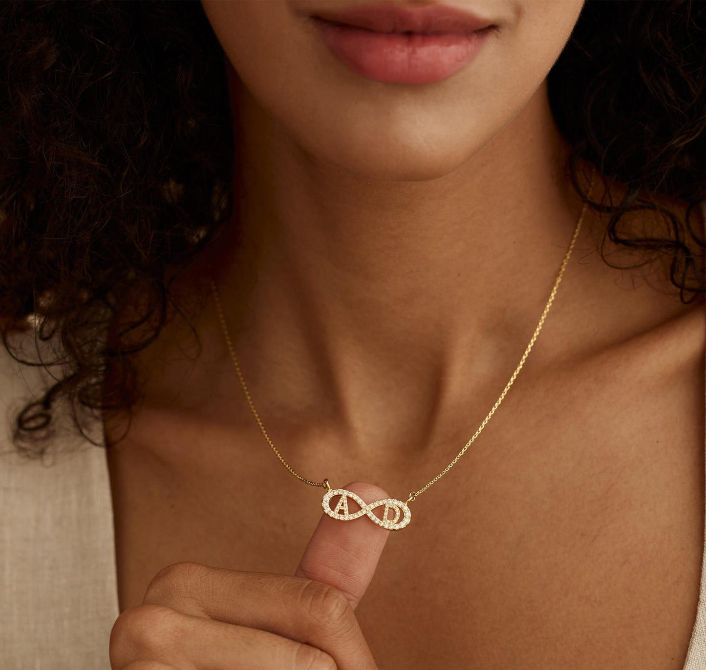 Personalized Infinity Necklace with Initials