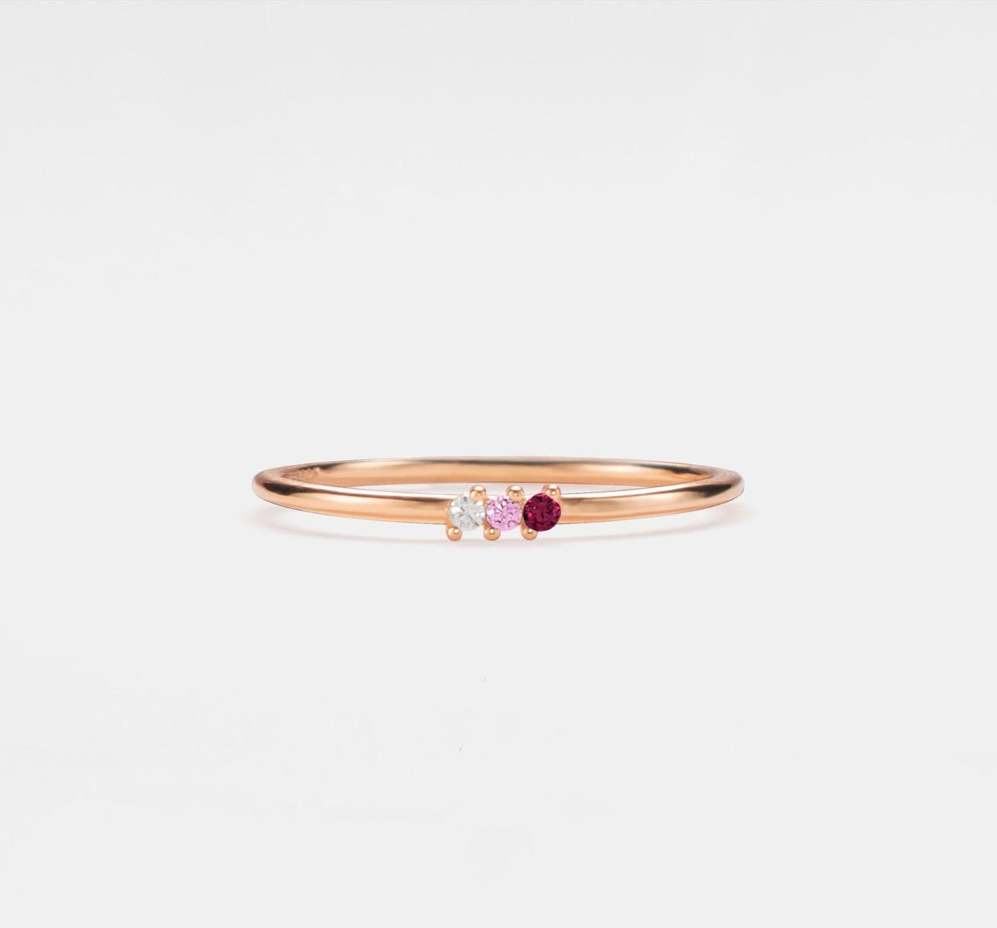 Custom Gold Triple Birthstone Ring