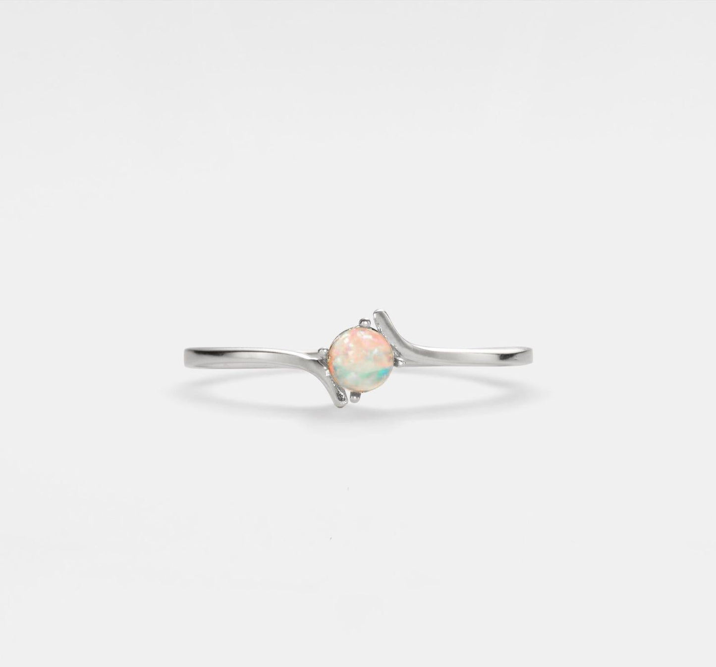 Natural Opal Gold Stacking Ring