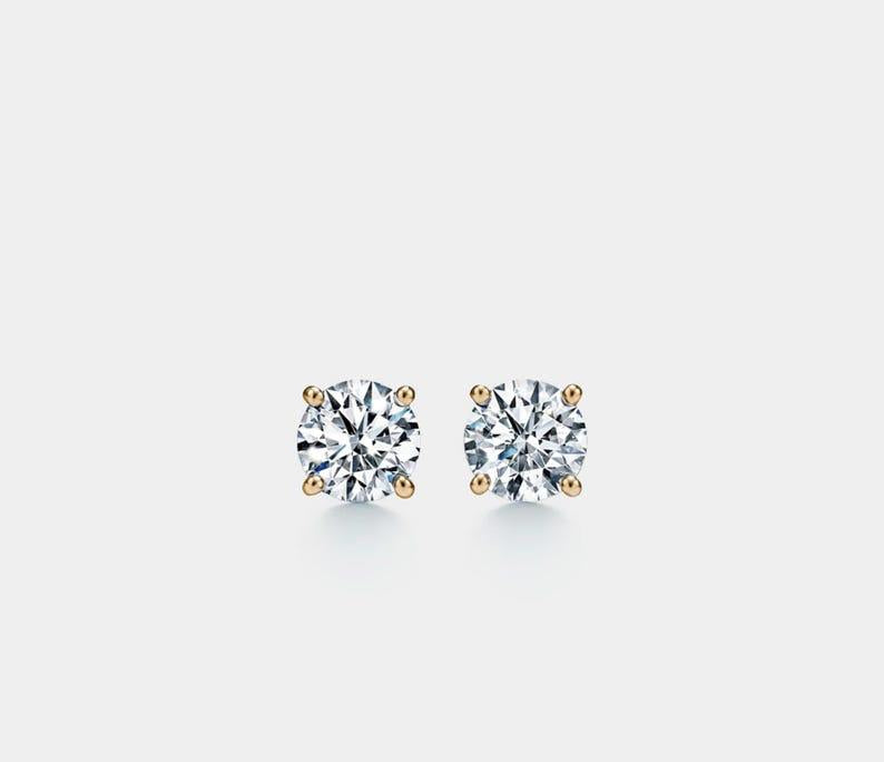 Dainty Moissanite Stud Earrings in Sterling Silver