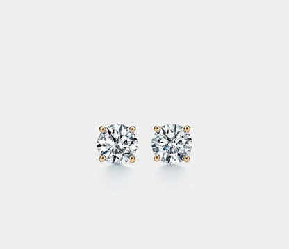 Dainty Moissanite Stud Earrings in Sterling Silver