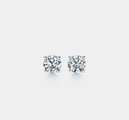 Dainty Moissanite Stud Earrings in Sterling Silver