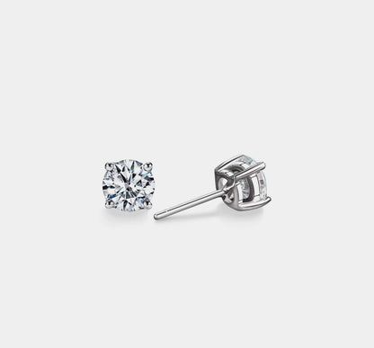 Dainty Moissanite Stud Earrings in Sterling Silver