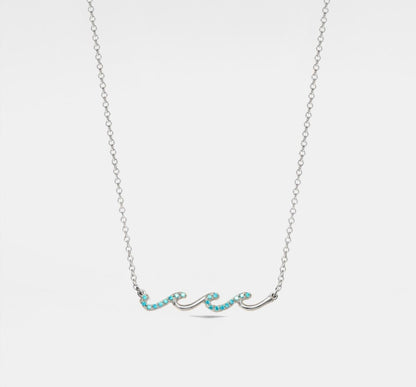 Dainty Gold Ocean Wave Pendant Necklace