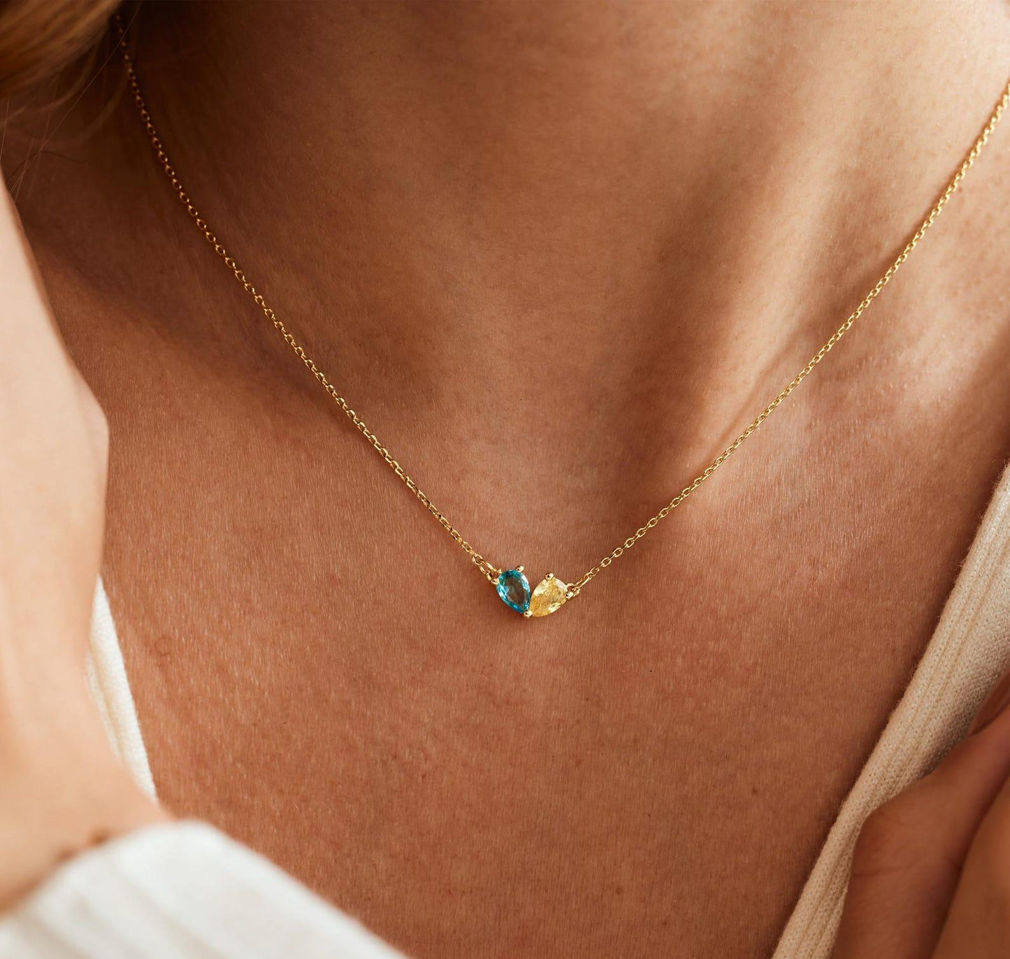 Personalized Heart Birthstone Necklace