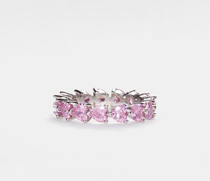 Personalized Pink Heart Eternity Ring