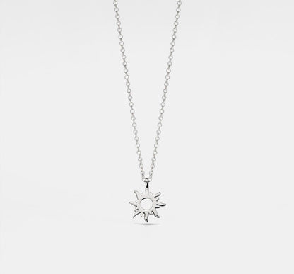 Sun Charm Layering Necklace in Gold and Silver