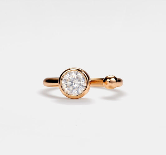 Dainty Moissanite Stacking Ring in Gold