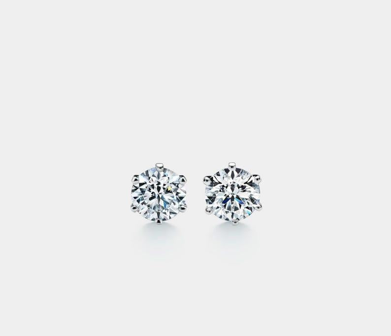 Dainty Moissanite Stud Earrings in Silver