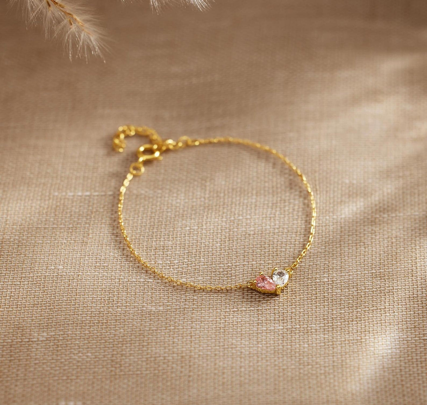 Personalized Heart Birthstone Bracelet