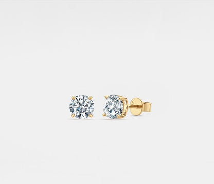 Moissanite Stud Earrings in 14K Gold